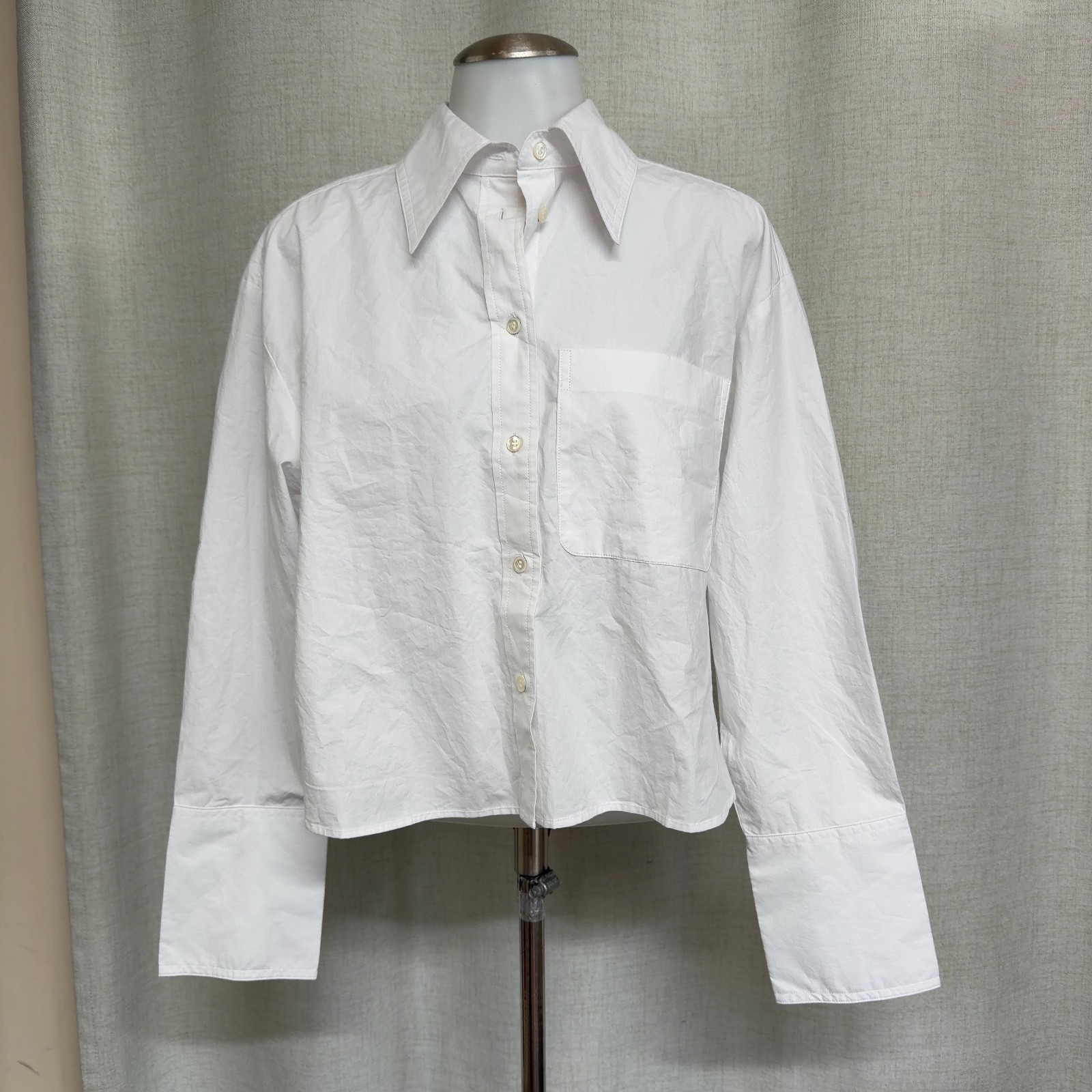 NEW BANANA REPUBLIC White Button Down Shirt Oversized Long Sleeve Cotton Sz S HW