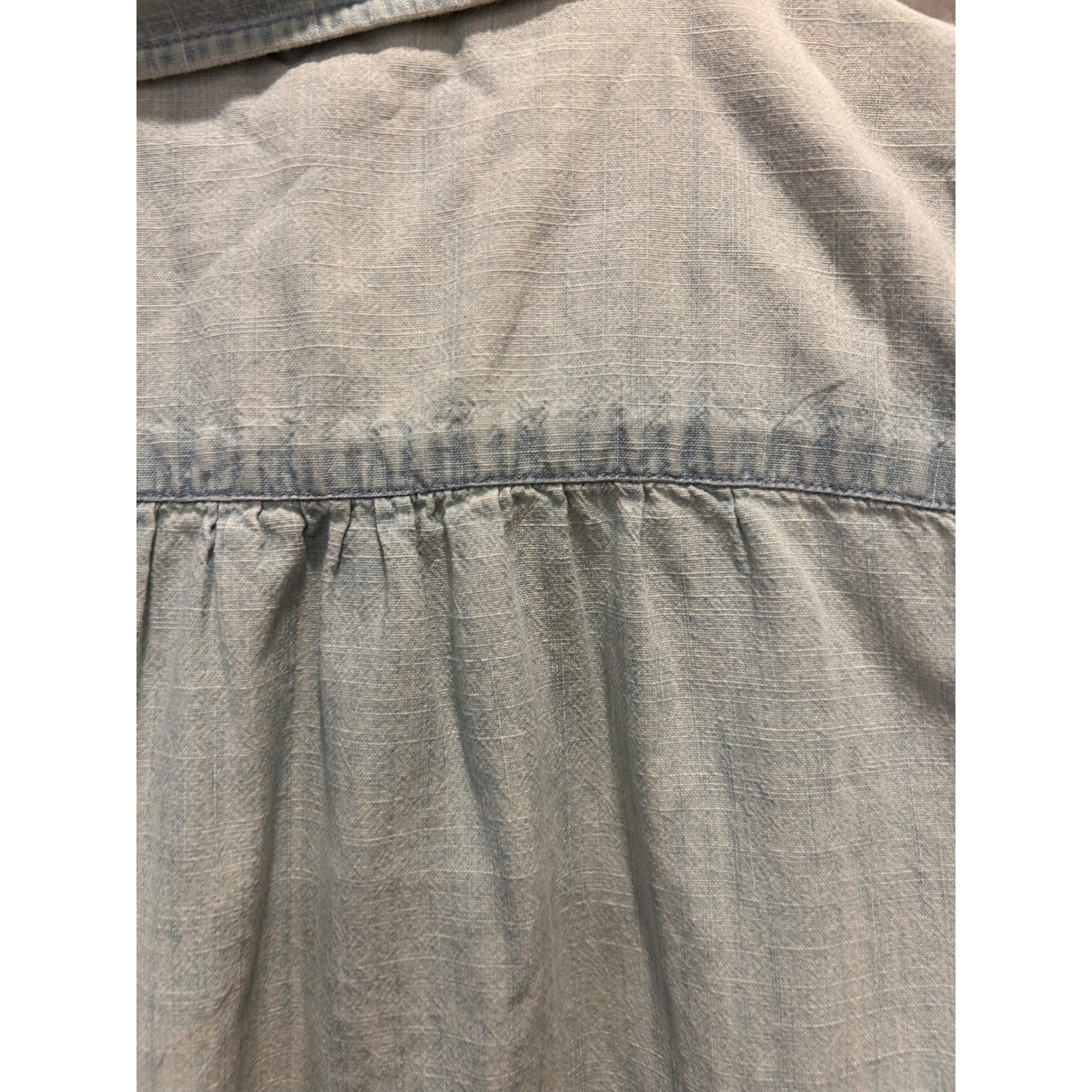J.Crew Womens Sleeveless Chambray Popover Shirt Light Wash Blue Cotton 14 Denim