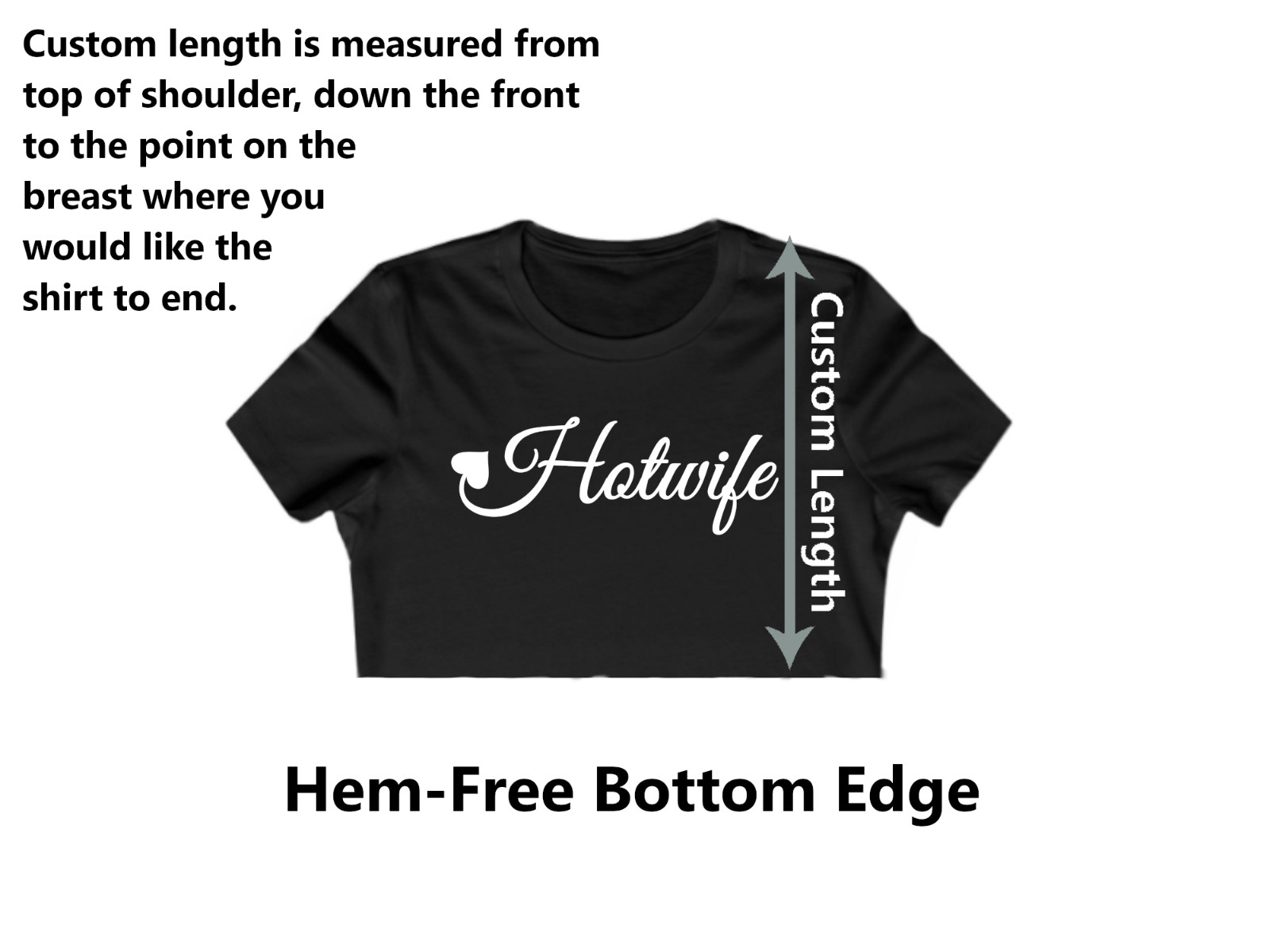 Hotwife QOS Underboob T-Shirt Custom Length Cutoff Queen of Spades Crop Top