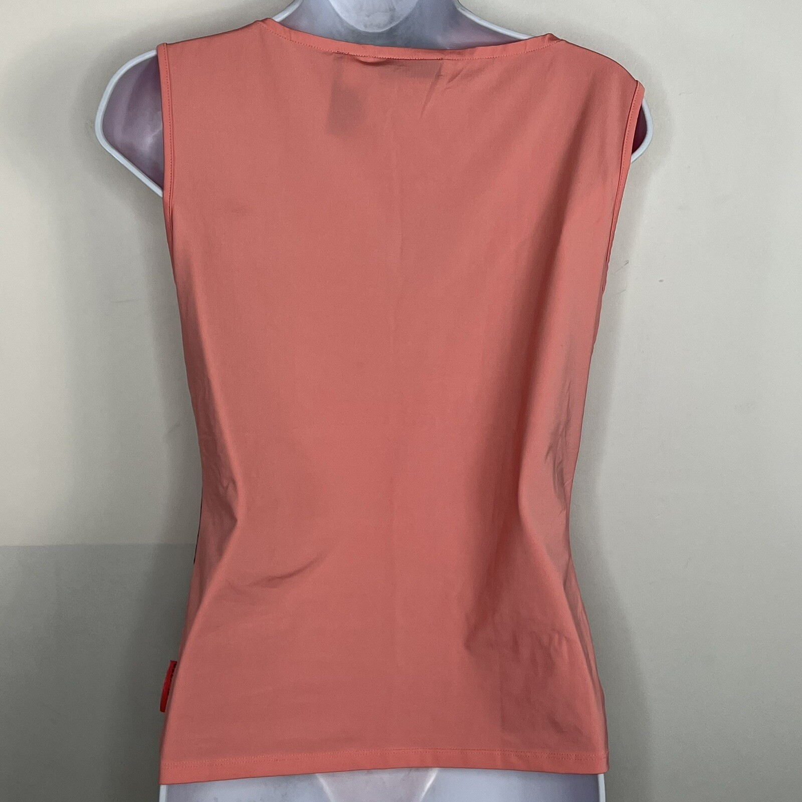 DKNY Jeans Dusty Rose Mesh Tank Top Sz M Sleeveless Floral Applique Sheer