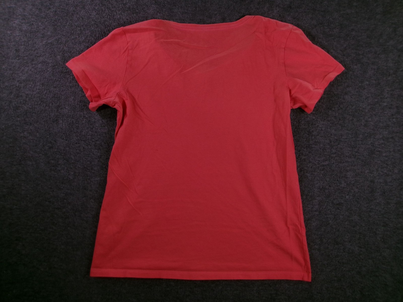 Life Is Good T-Shirt Womens M V-Neck Short Sleeve Stay Six Seagulls Coral Tee