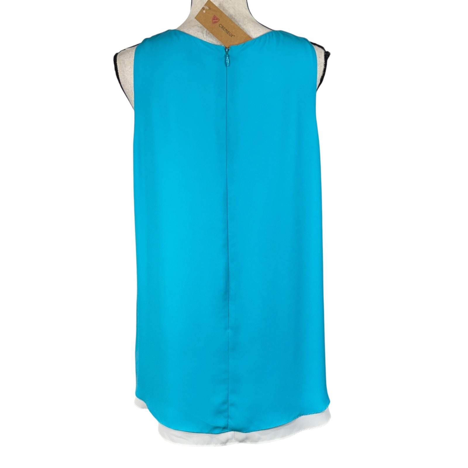 Cremieux Large Tunic Top Sleeveless Lined Rear Zipper Keyhole Neck Lightweight