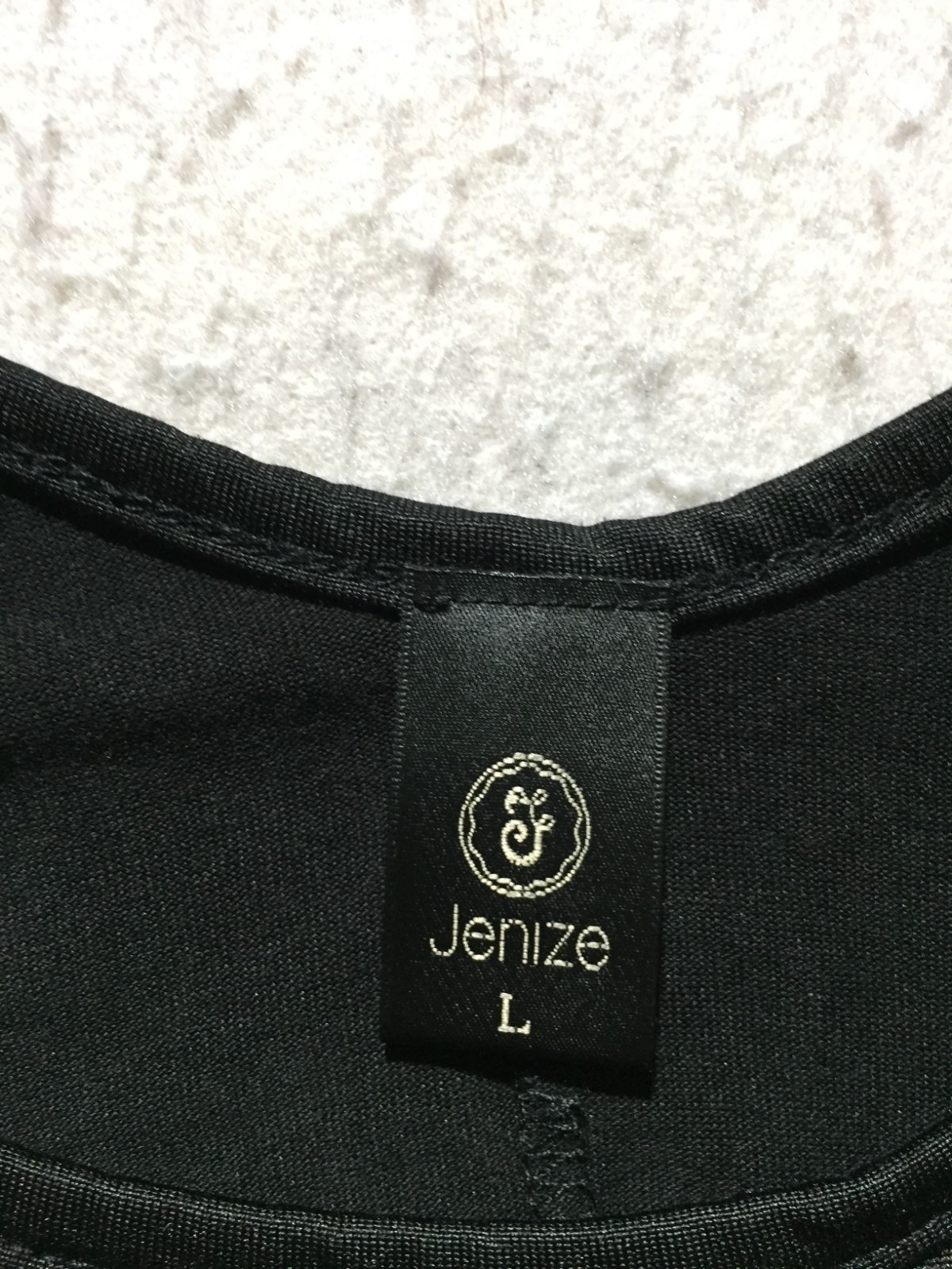 Jenize Tank Top Womens L Large Black Scoop Neck Tied Straps Stretch Soft