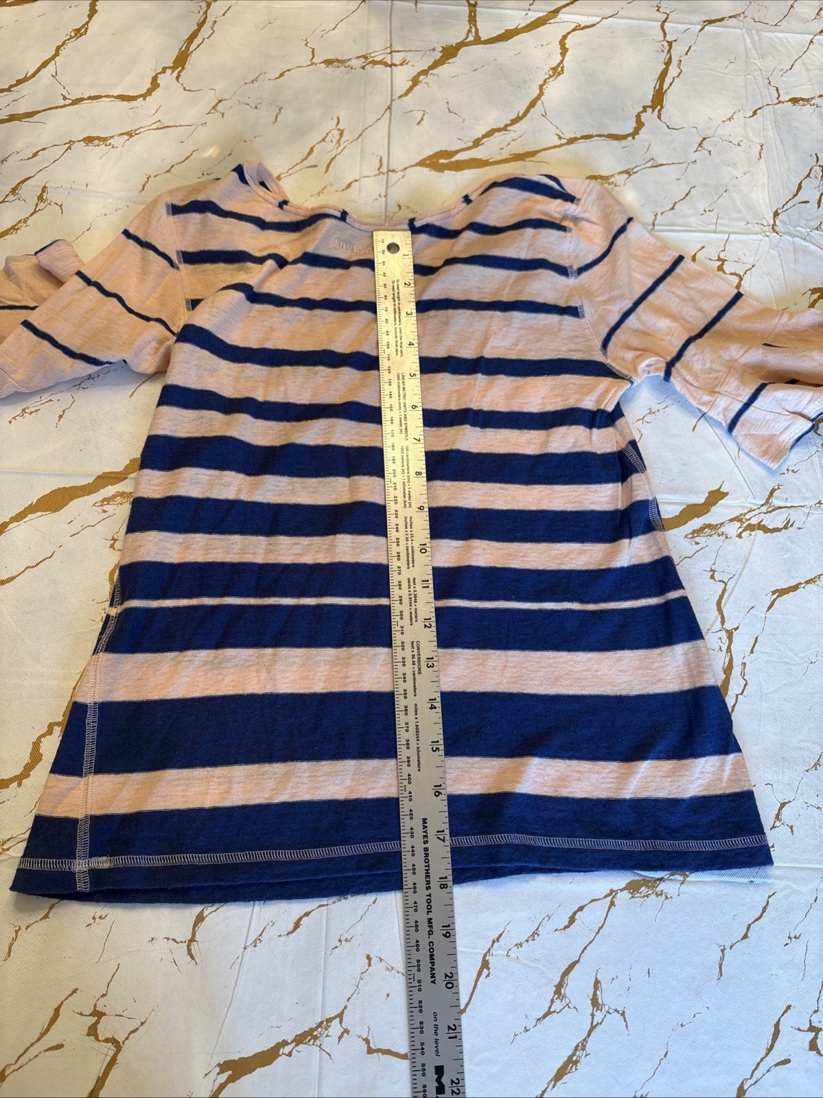 Sonia Rykiel Made In Romania Women Stripped T-Shirt Small Cotton & Linen Blend