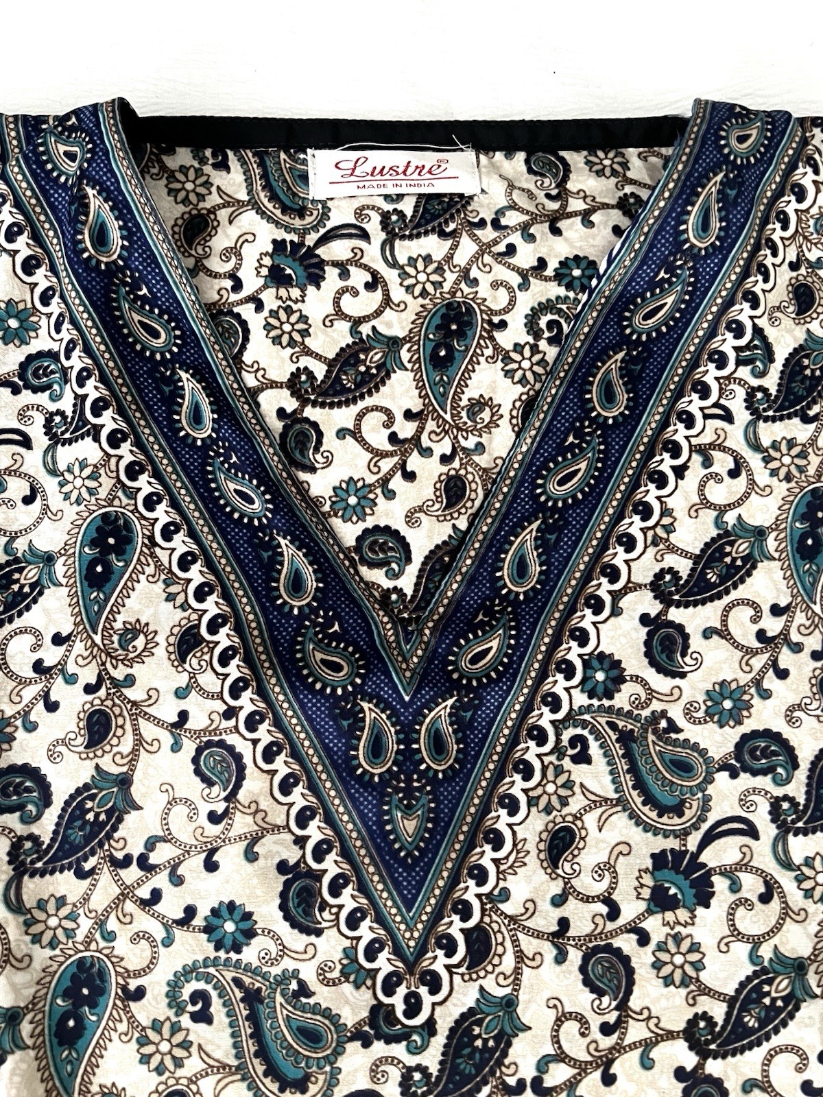 VTG LUSTRE Tunic Paisley Kaftan Caftan Coverup Made In India One Size S M L XL