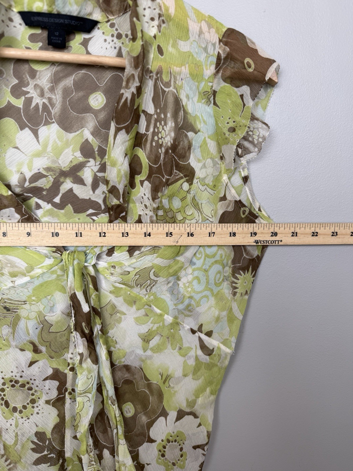 Y2K Express Design Studio 100% Silk Top Babydoll Floral Sheer Fairy 90s 2000s 12