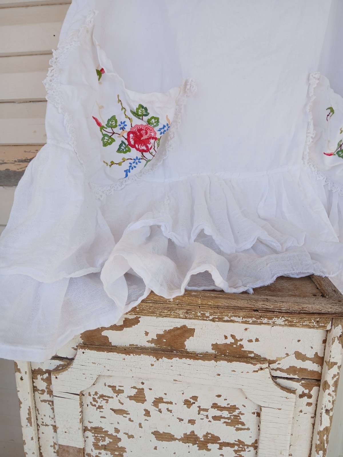 Rose & Magnolia Ruffled Vintage Pearl Cotton Cottagecore Handmade Prairie Top