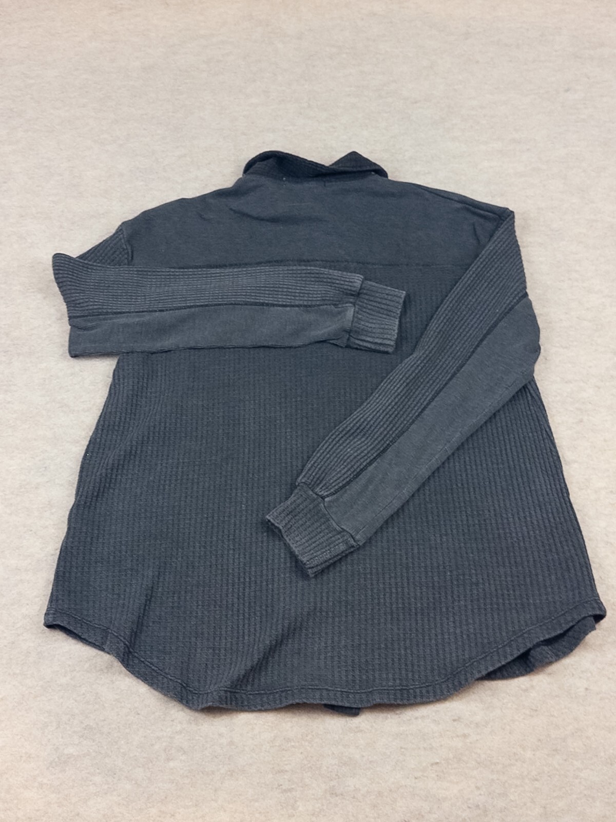 Briggs Medium Gray Button-Up Knit Shirt Jacket