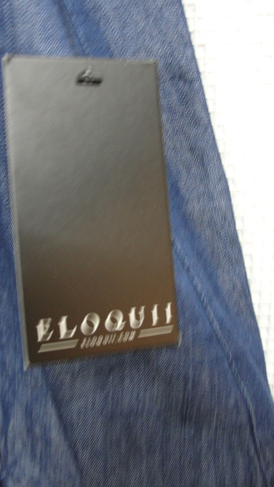 NWT Eloquii Pom Fringe Open Back Sleeveless Top Tencel Blend Blue Scallop Hem 14