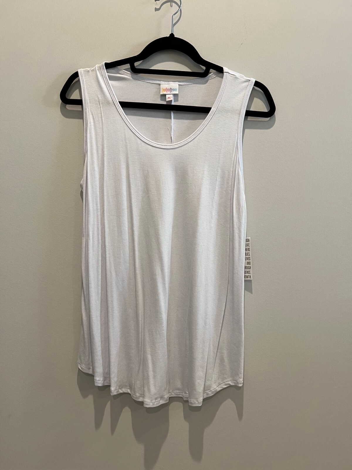 Lularoe solid white tank top rayon blend NWT size XL