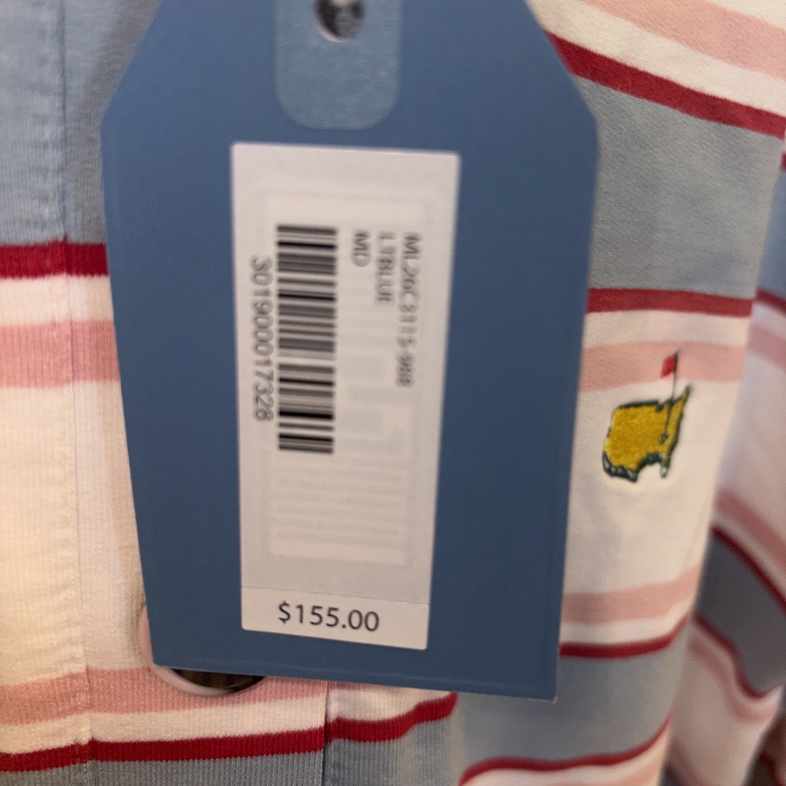 Magnolia Lane Women’s Pink Blue Masters Button-Up Shirt Size Medium