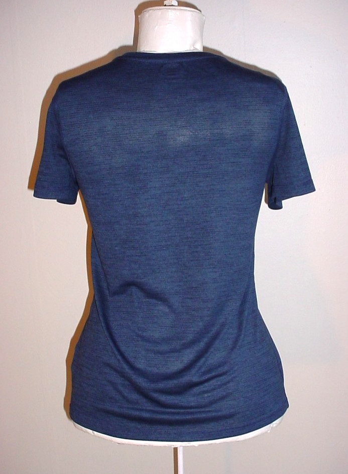 Athletic Works Short Sleeved Top Size Small 4 6 Dark Blue V-Neckline JN12726