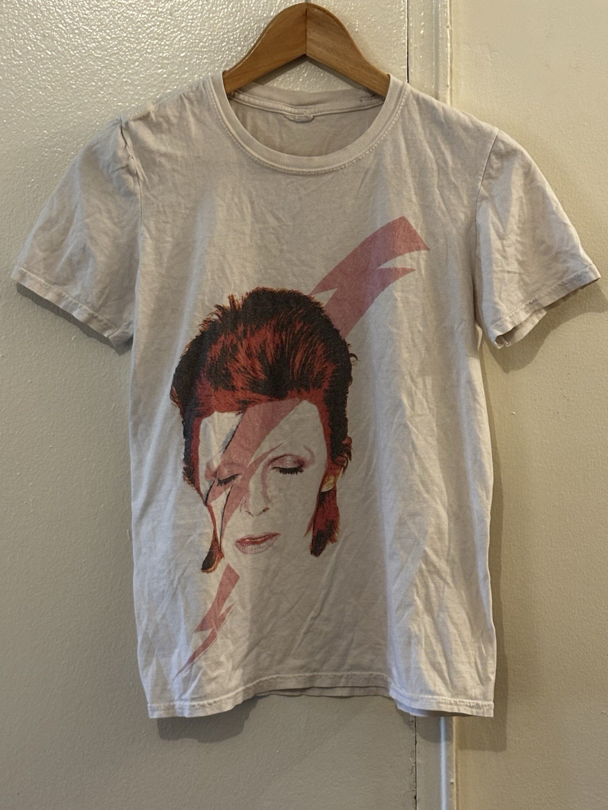 Ziggy Stardust Aladdin Sane Retro Women’s White T-shirt Size Small- no size tag