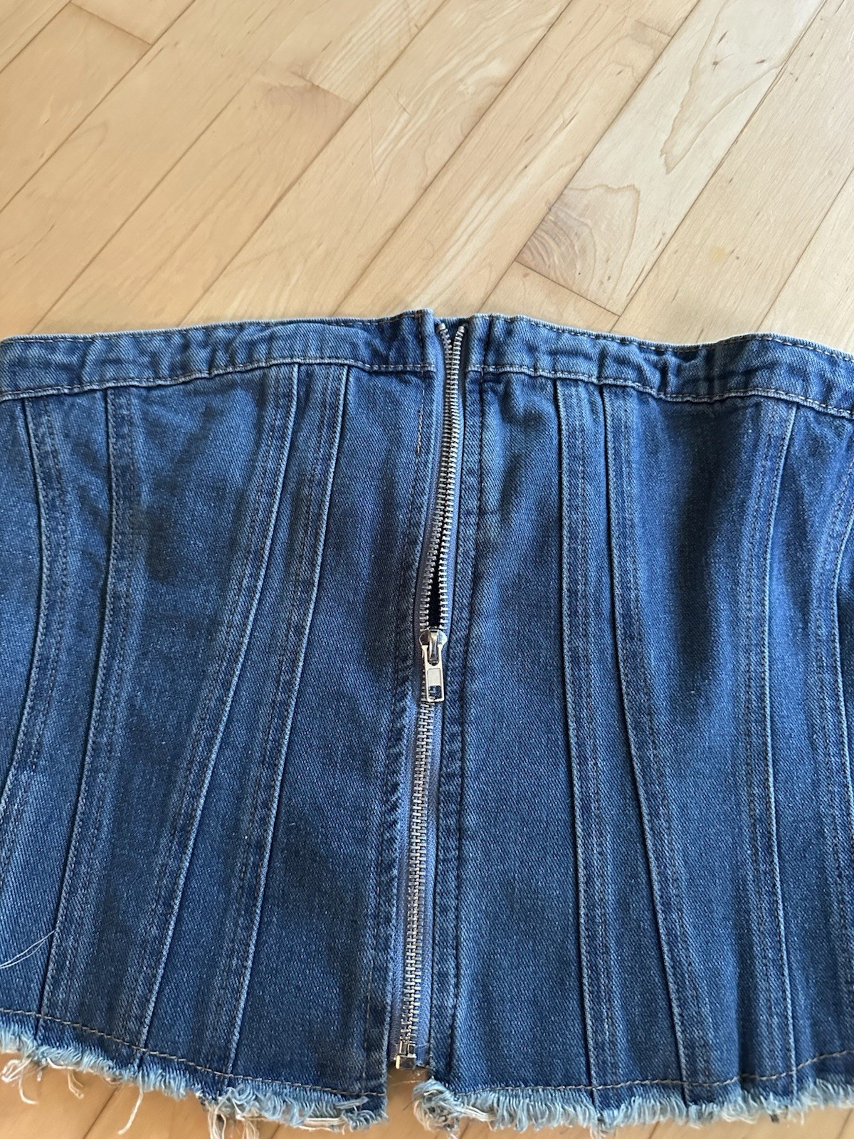 Emerson Lang Women’s Jean Denim Tube Top Shirt Size Large NWT Medium Blue