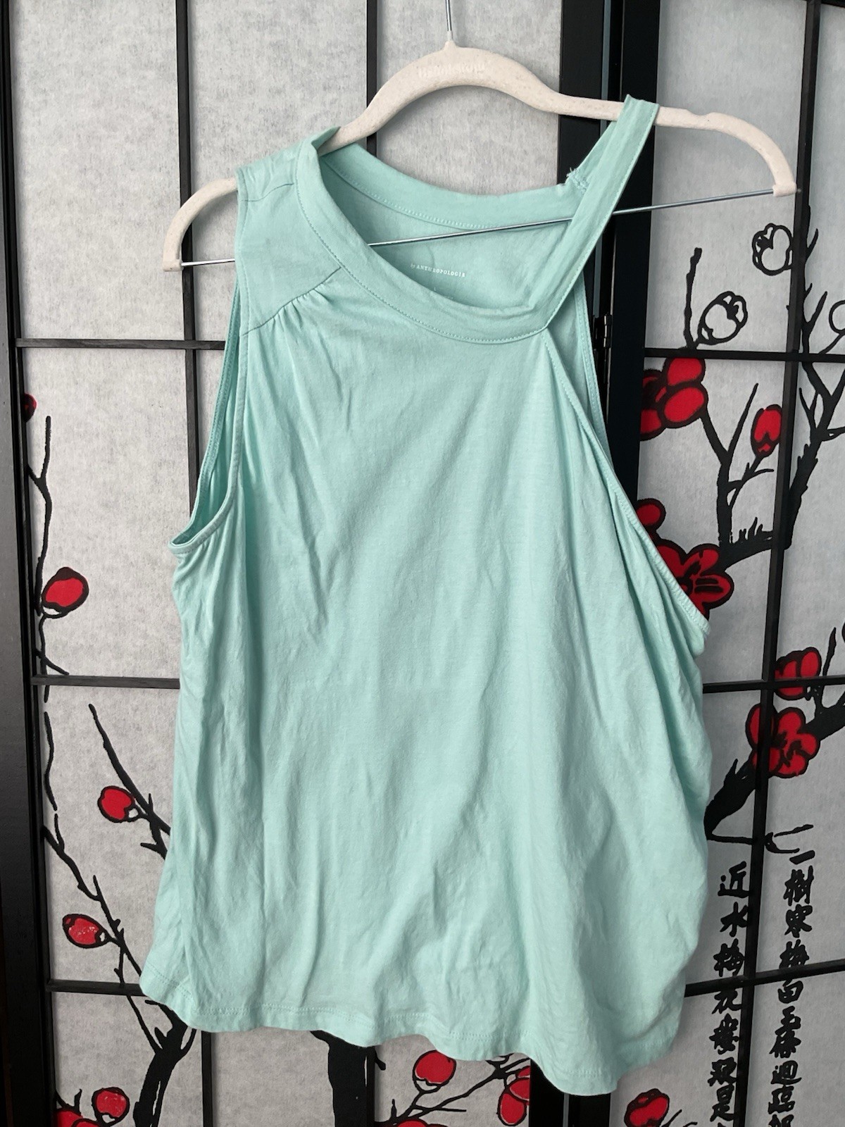 anthropologie t shirt L Sleeve Crew Neck Asymmetrical Style