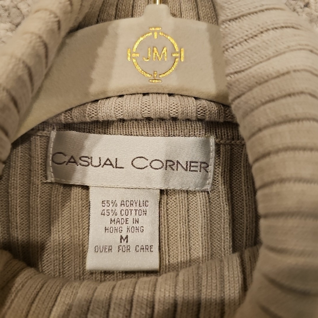 Casual Corner SS Top MEDIUM Pullover Belted BEIGE Vintage