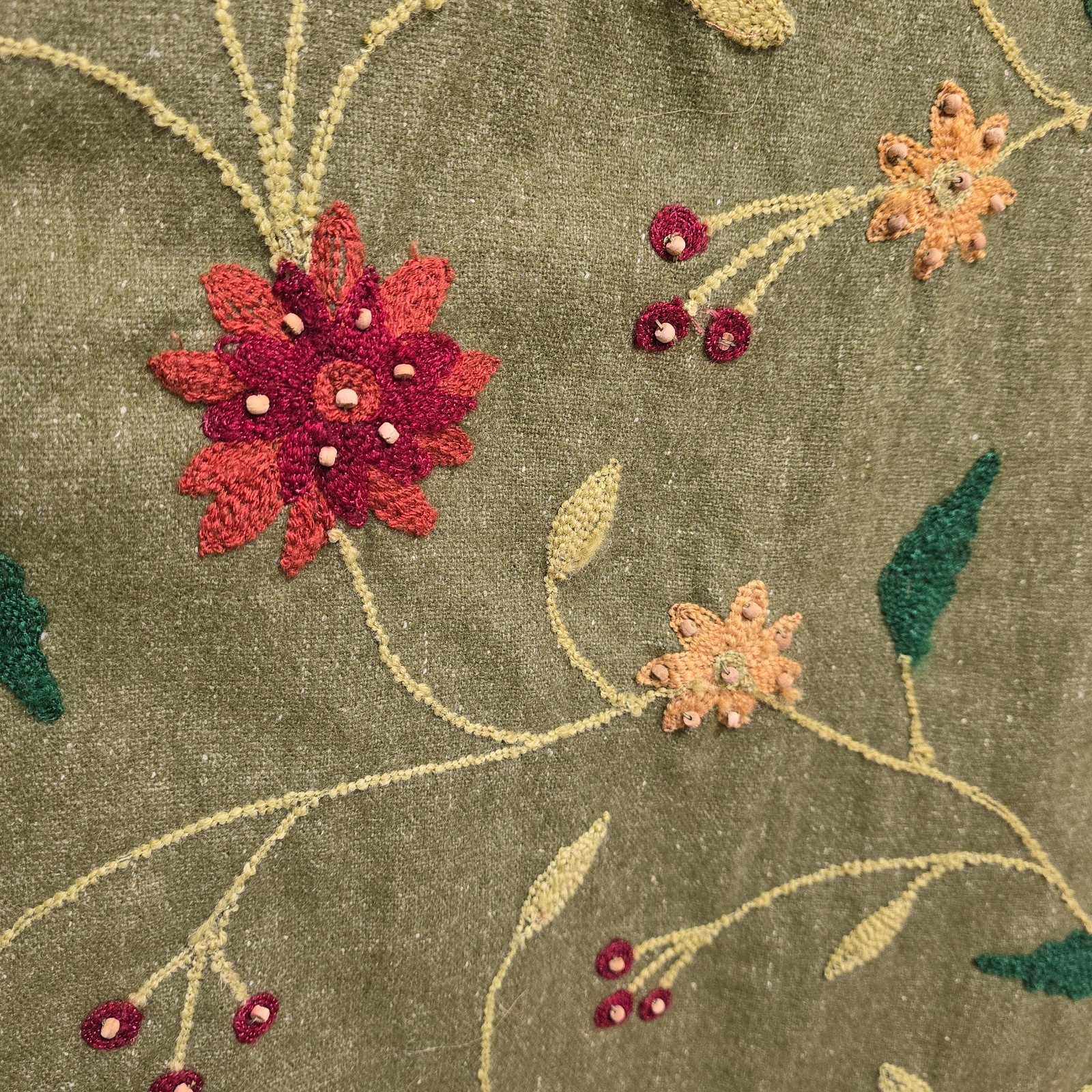 Vtg Wool Poncho Floral Top Wrap w/Shawl Forest Fairy Artsy Festival Cottagecore