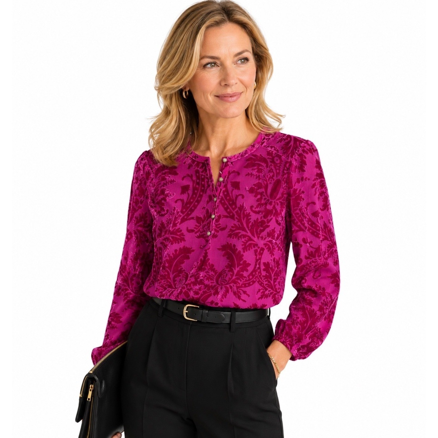 NEW Soft Surroundings Reesha Velvet Top Sangria Womens Size S Boho Luxe Party