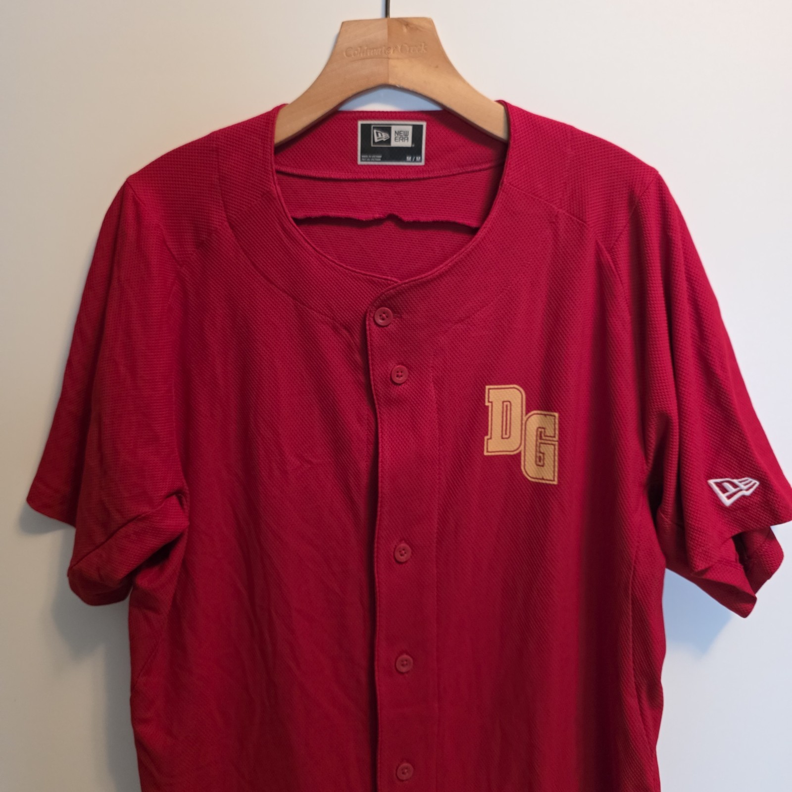 New Era Delta Gamma Sorority Jersey Fraternity Button Up Shirt Womens Medium
