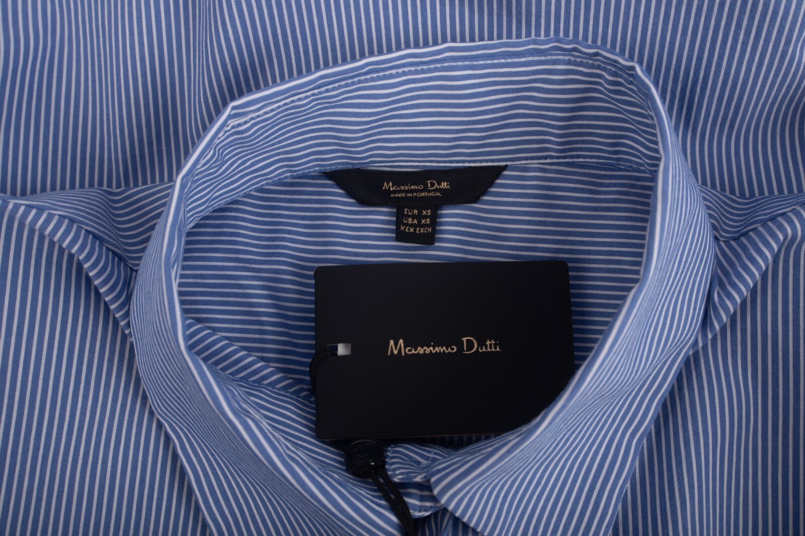 Massimo Dutti Womens Blouse Top Shirt Size XS Blue White Striped 5165/764 NWT