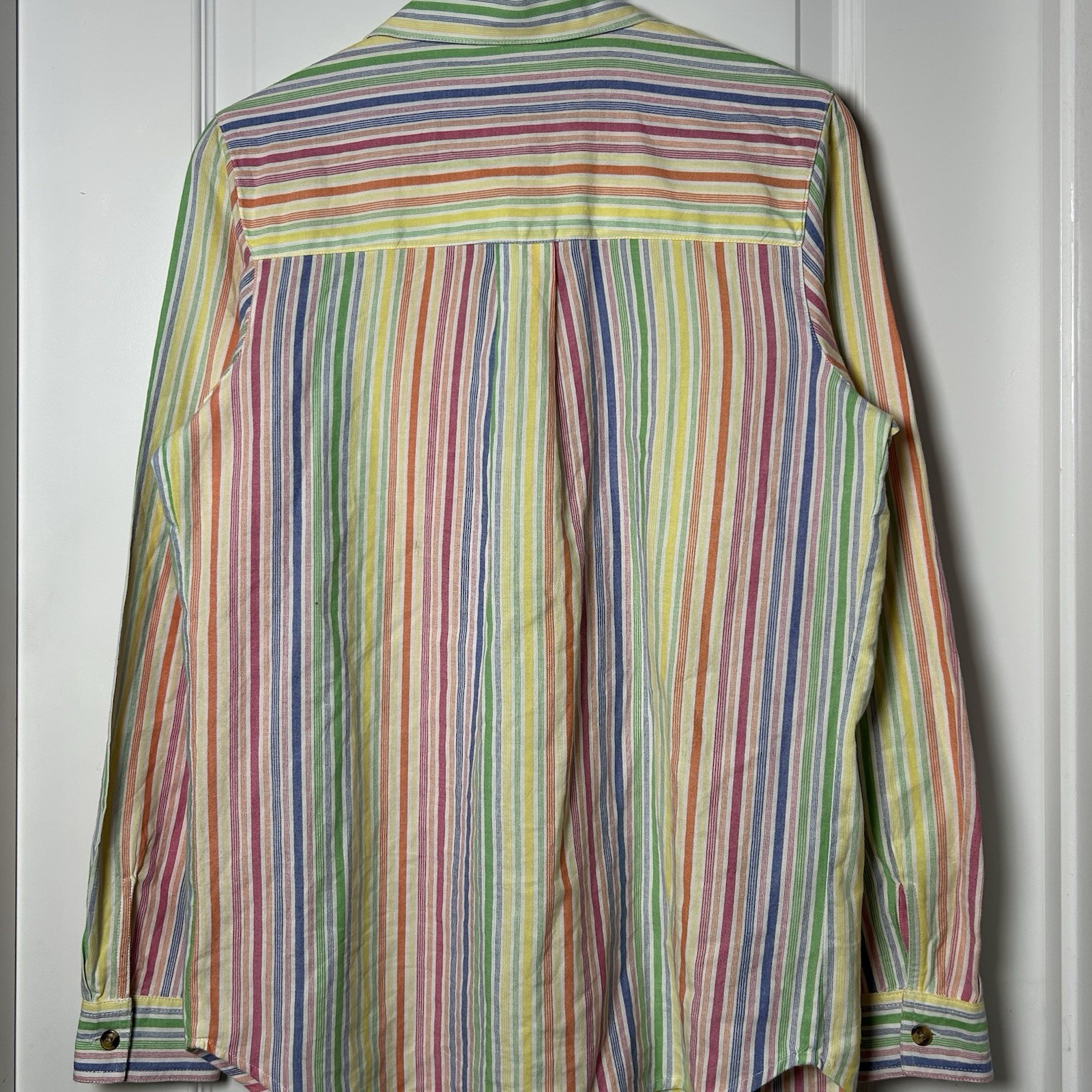 Blair Vintage 90s Cotton Rainbow Candy Stripe Button Up Shirt Preppy Twee Style