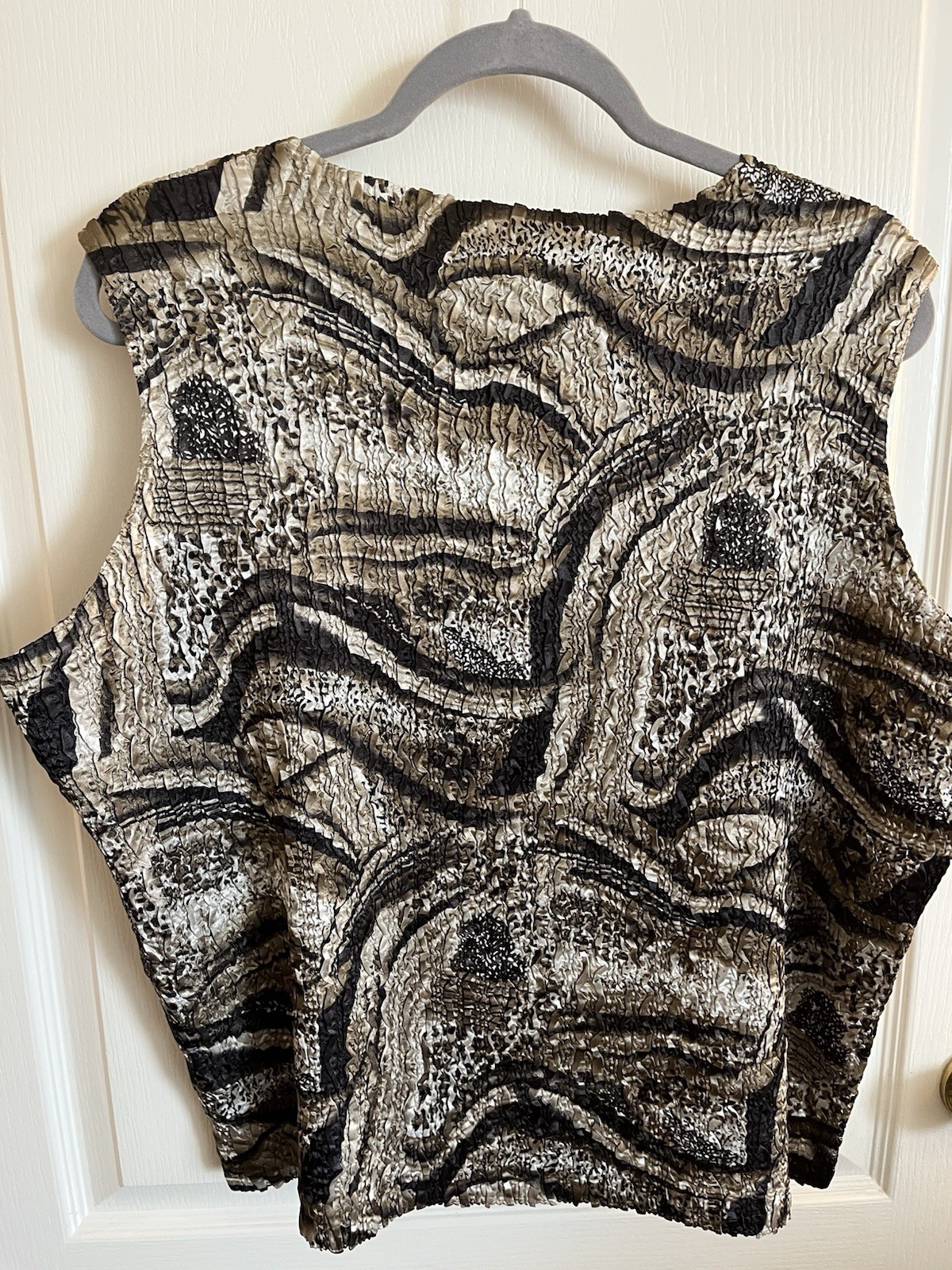 Pleats Collection Artsy 2 Piece Set Top & Jacket Reversible 1X XL Animal Print