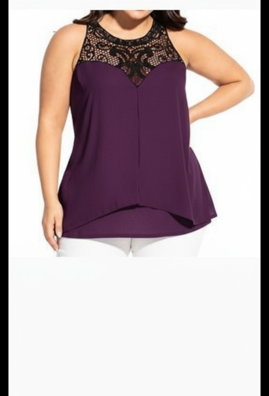 NWT City Chic Motif Neck Cerise Top SZ S (16)