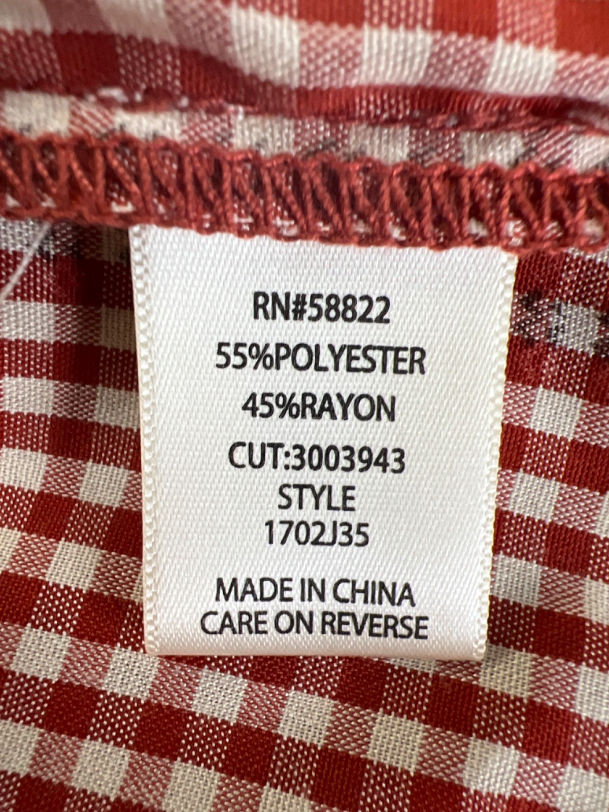 Max Studio Women’s Red Plaid Smocked Ruffle Trim Elbow Sleeve Blouse – XL