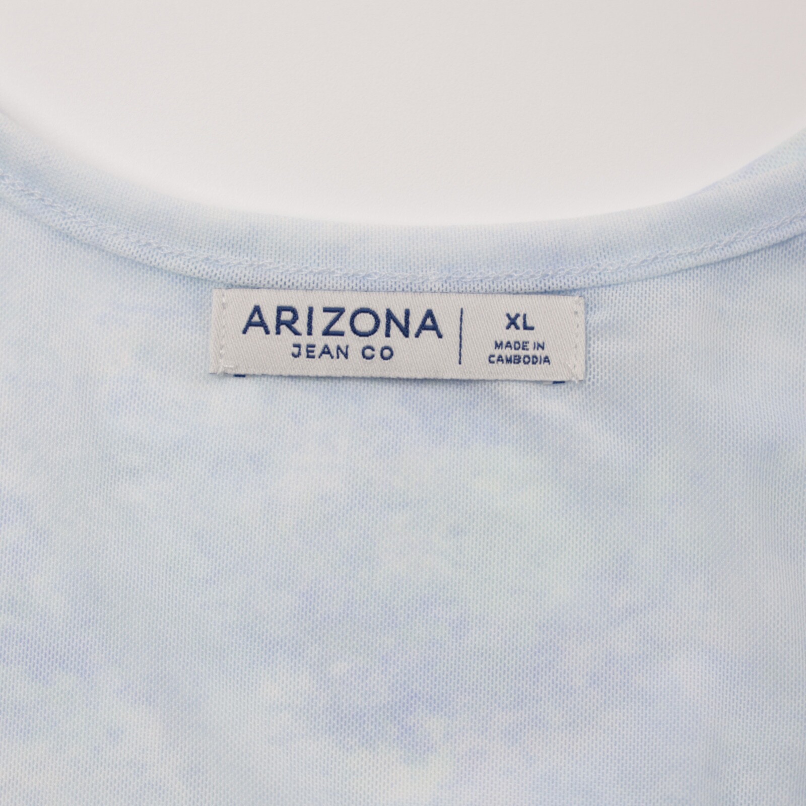 Arizona Jean Co Women’s Short Sleeve Mesh Cropped Top Light Blue Size XL
