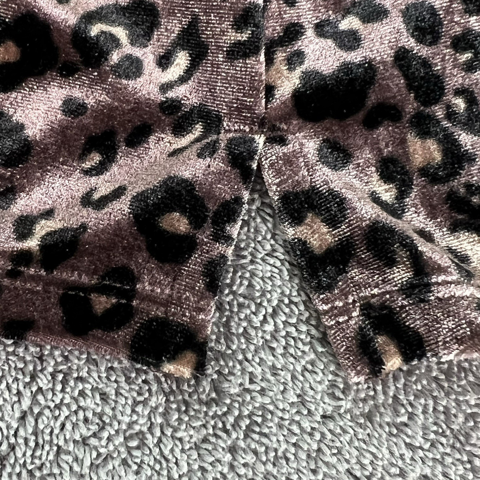 Cami Cheetah Print Womens Large Satin Adjustable Straps Black & Dark Plum Brown