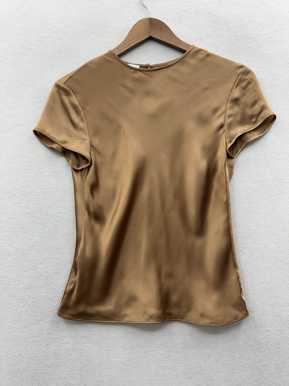 Armani Collezioni Women’s 6 Tunic Top Brown Silk Blouse Flawed