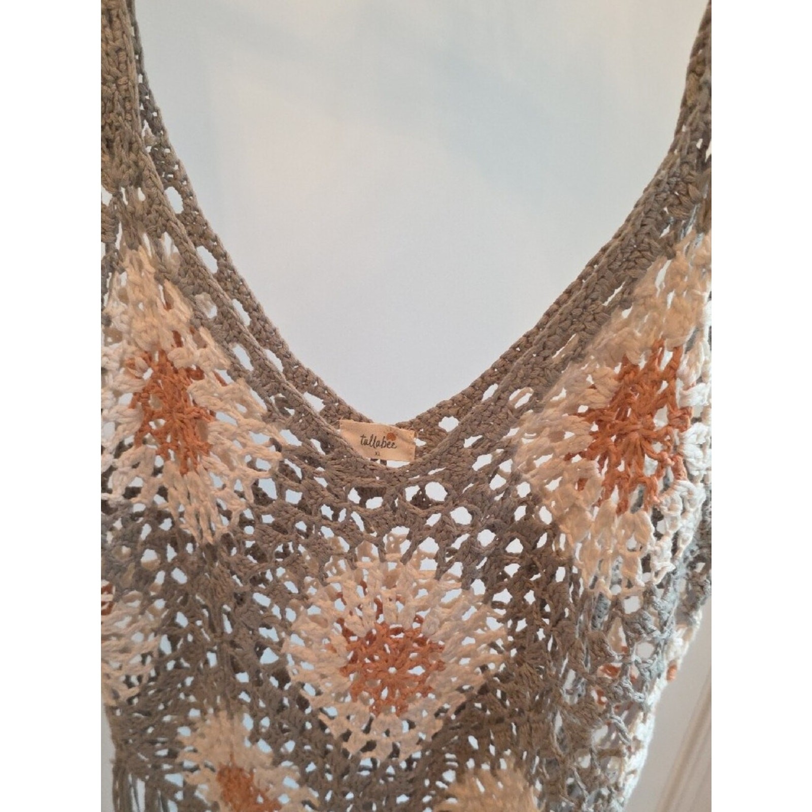 Tullabee Altar’d State “Mama” Crochet Boho Granny Square Festival Vest