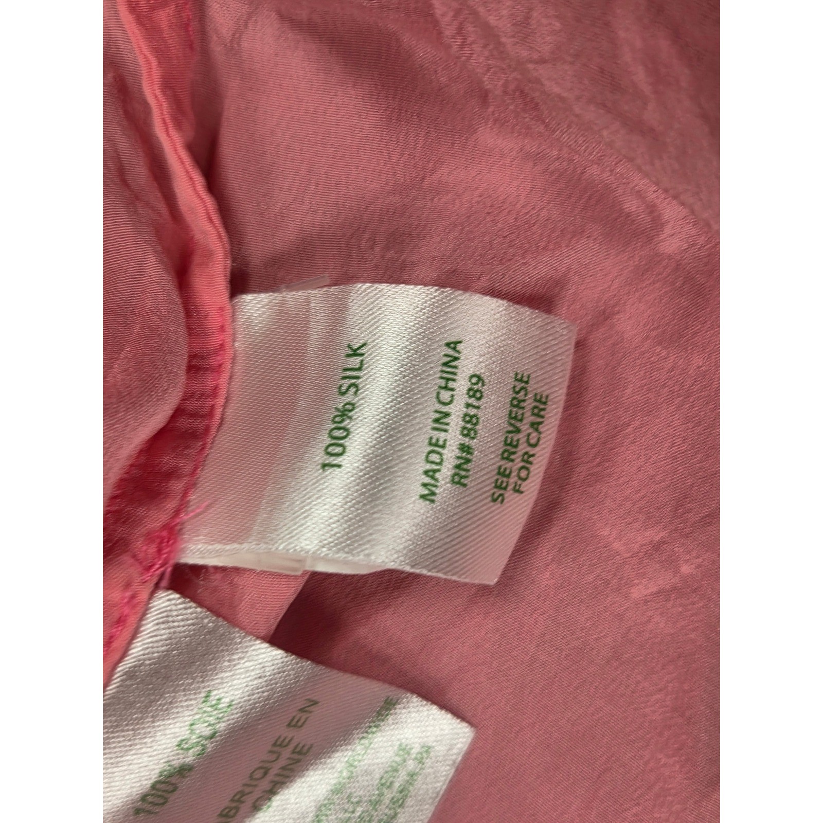 Lilly Pulitzer Pink 100% Silk Smocked Henley Sleeveless Blouse Top XS RN88189