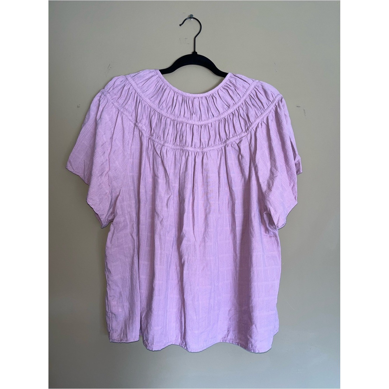 Old Navy Mauve Peasant Blouse XL Purple Flutter Sleeve Textured Yoke Top