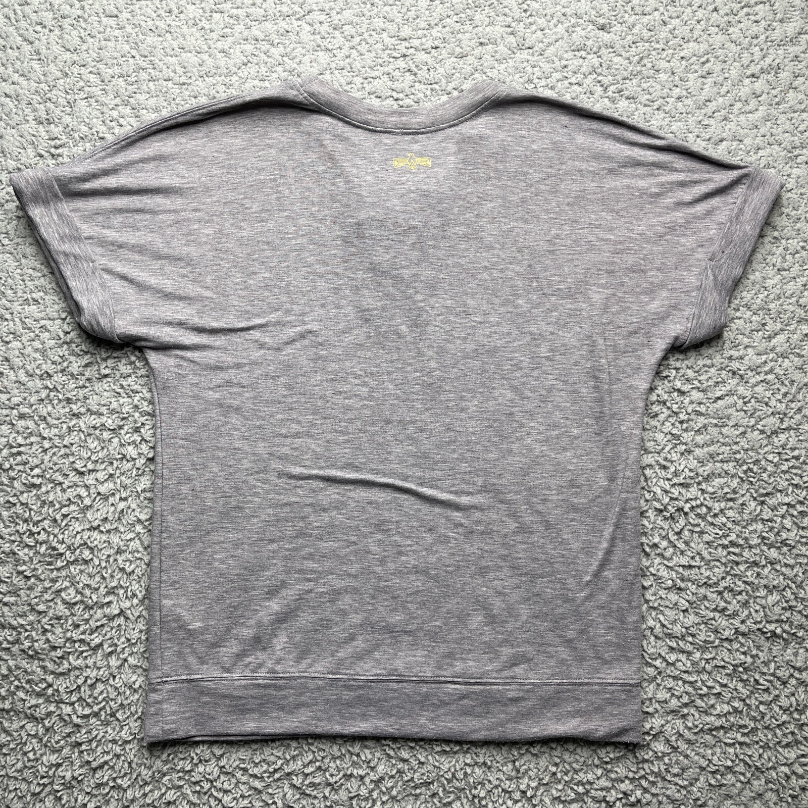 Warrior by Danica Patrick Doleman Sleeve Top Womens Small Gray Lace Up Front