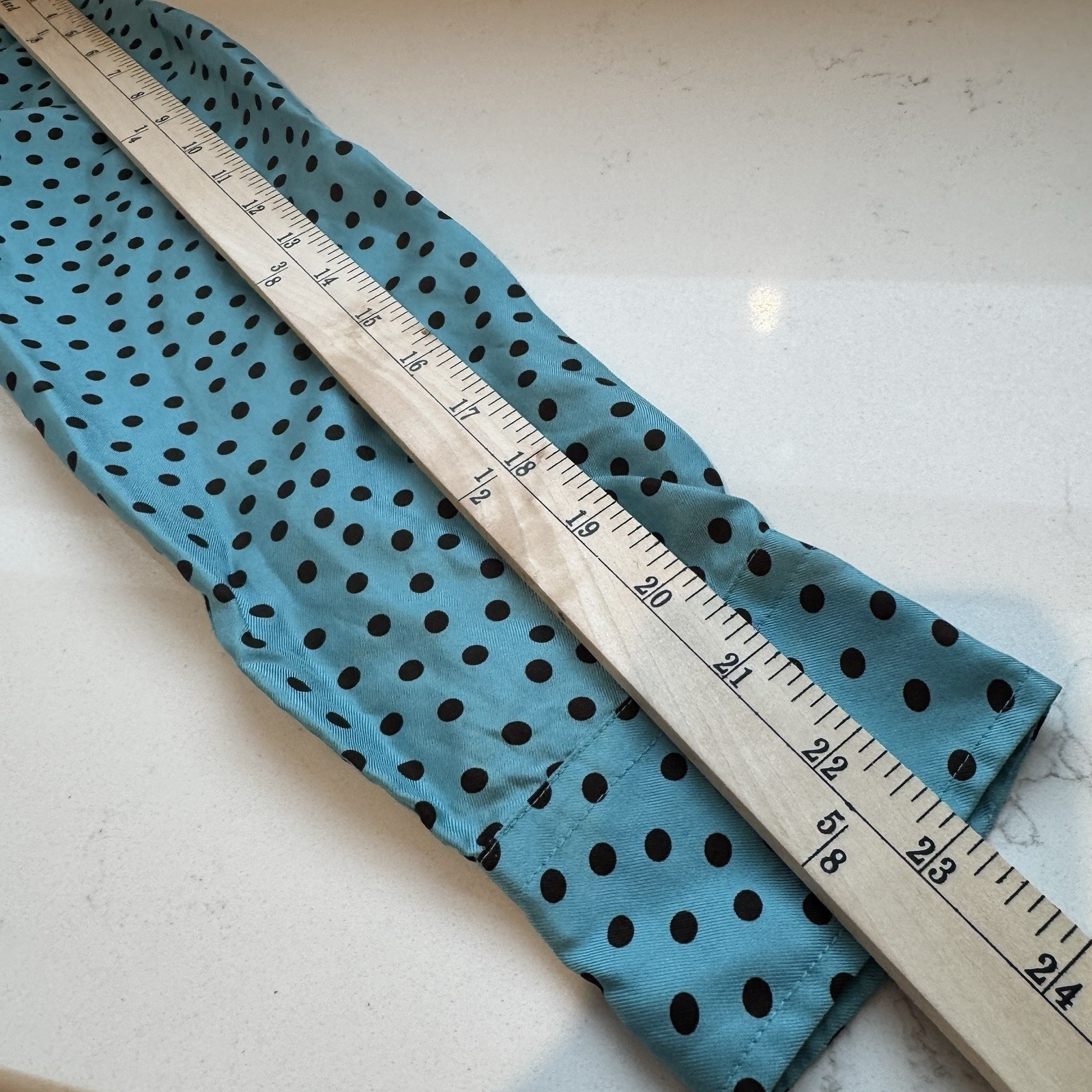Jones NY 100% Silk Polka Dot Button Down Top Womens S Teal Old Money 90s Preppy