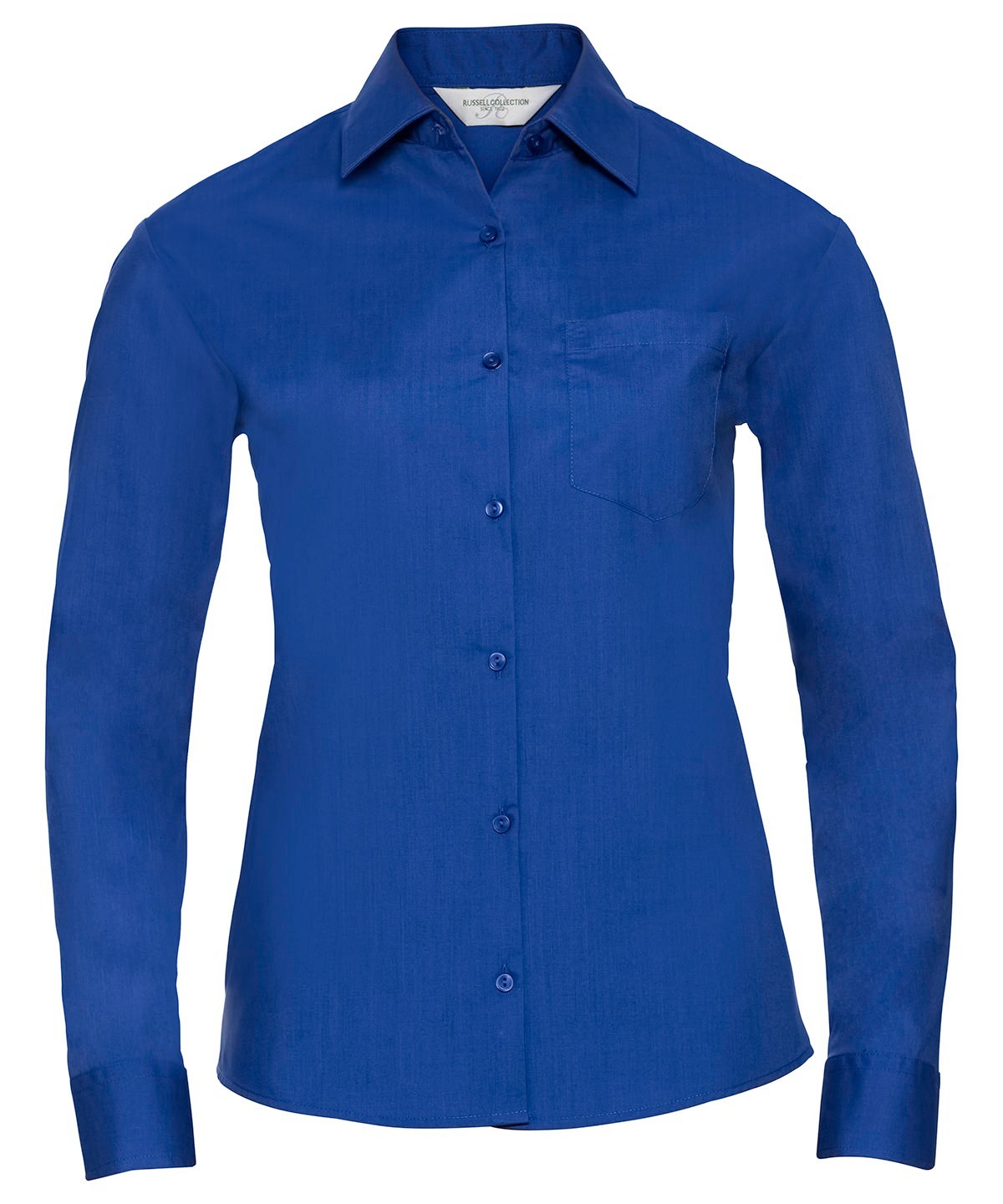 J934F Women’s long sleeve polycotton easycare poplin shirt Royal Blue