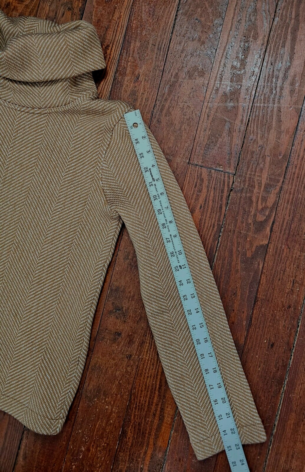 J Crew Women Top Turtleneck Brown Ivory Long Sleeves Polyester Small