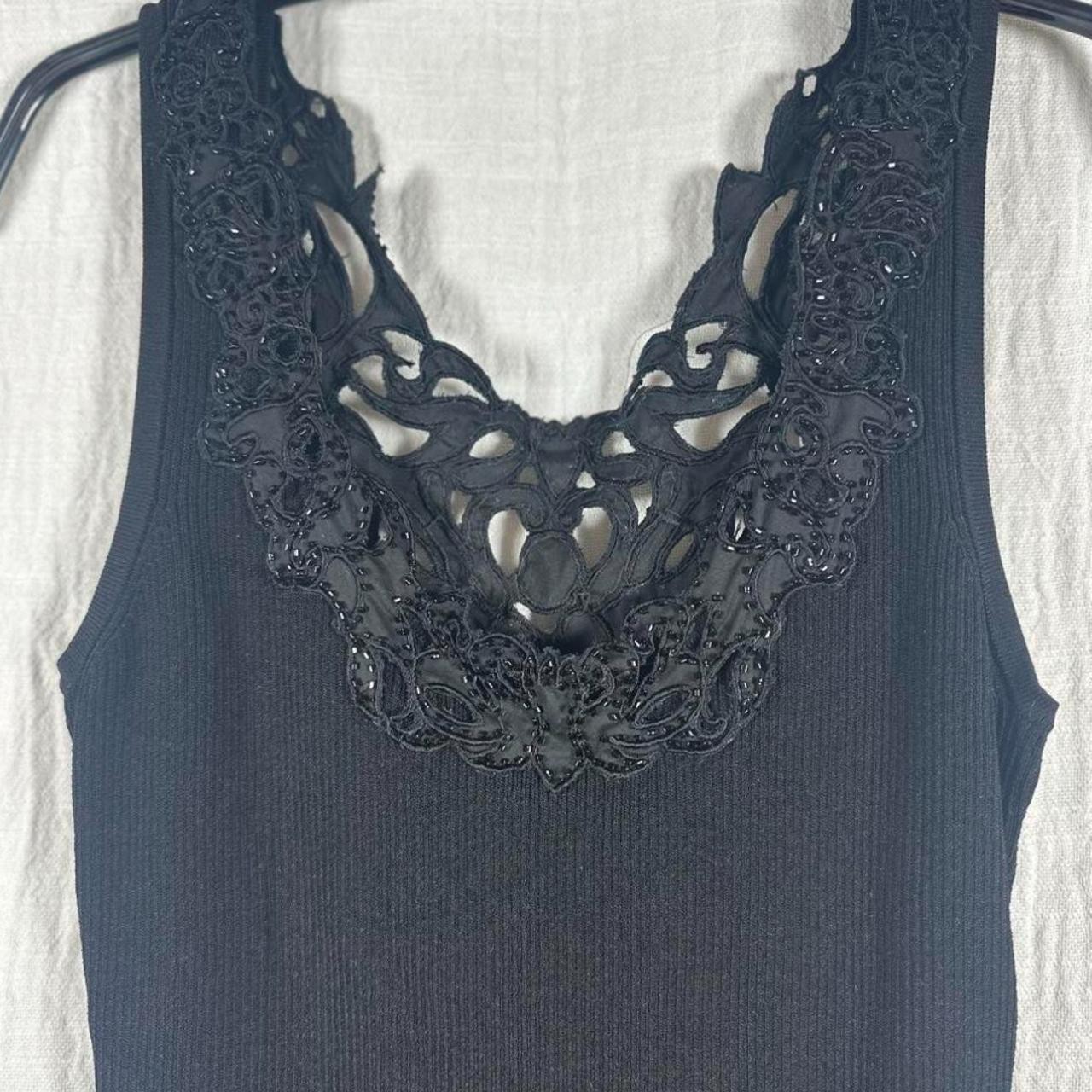 Cache Y2K black embellished tank