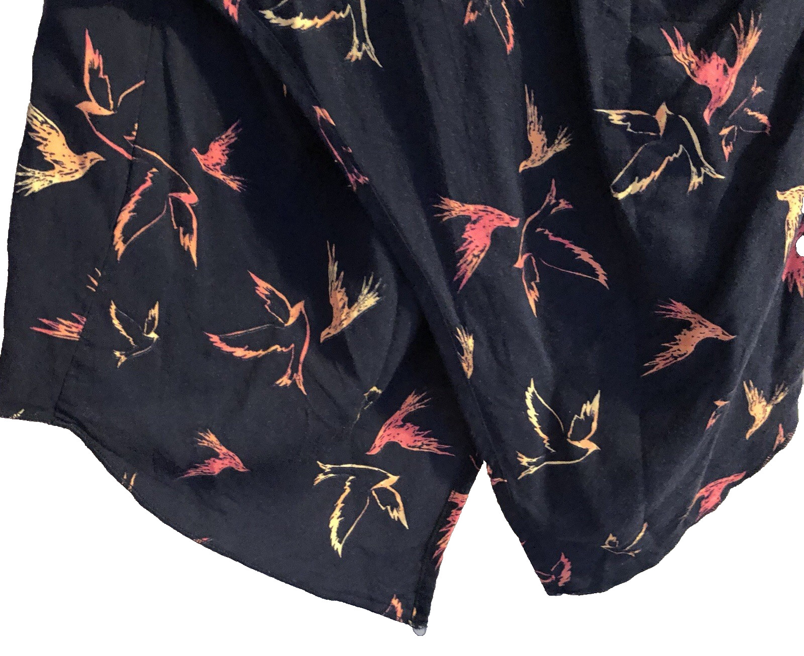 Apricot Summer Top Uk 14 Sleeveless Navy with Multicolour Bird Print Wrap Back