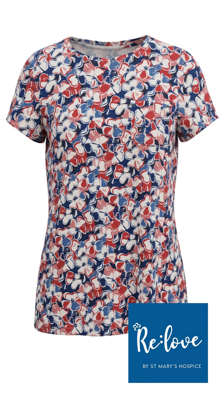Seasalt Cornwall Organic Cotton Floral Top – Size UK 14