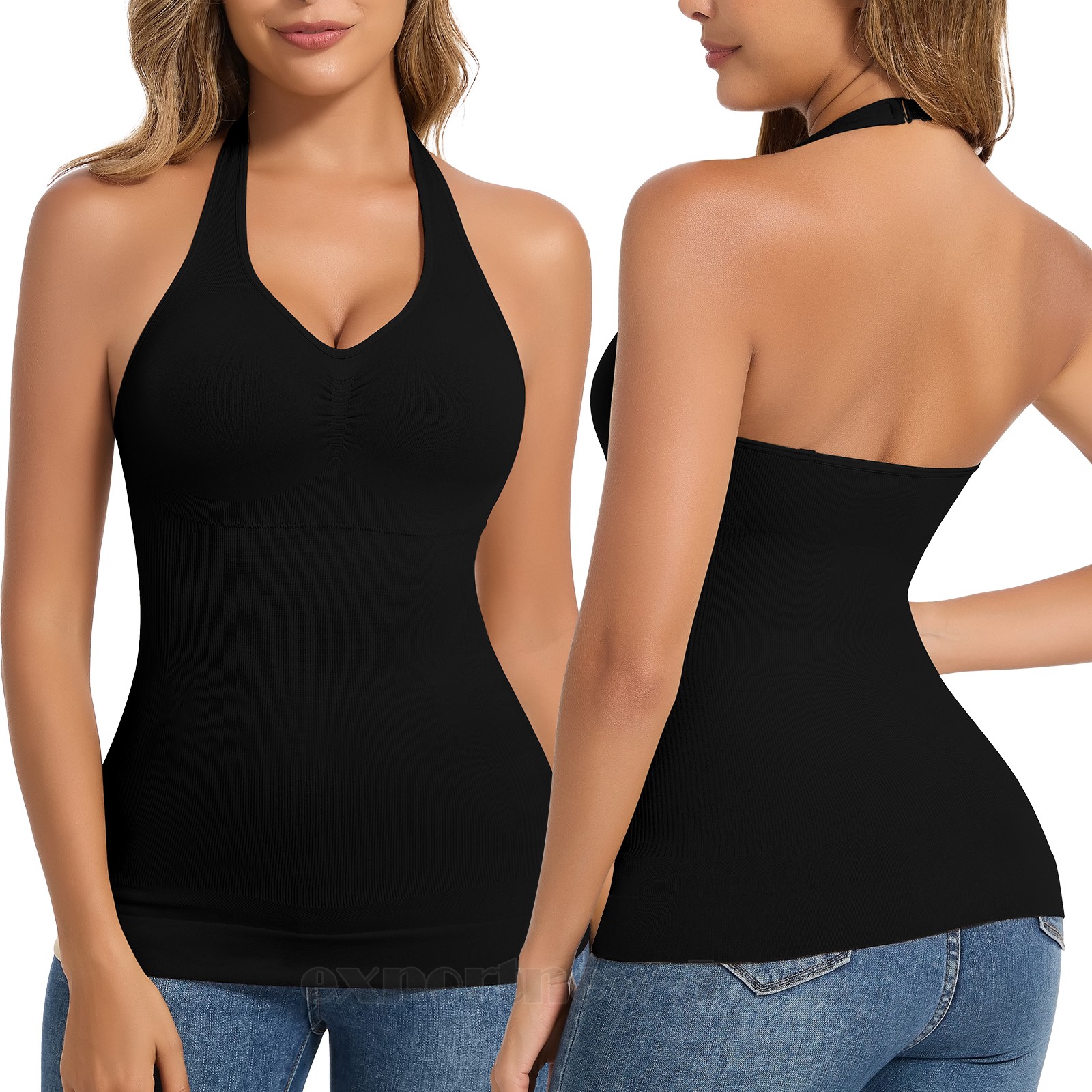 Shapewear Camisole With Built In Bras Halter Tops for Women Tummy Control Tank