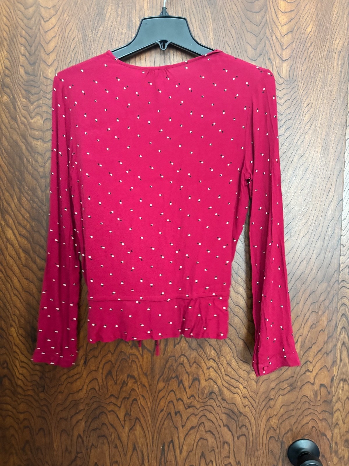 Rails Beaux Rouge Offset Dot Rayon Blouse Small