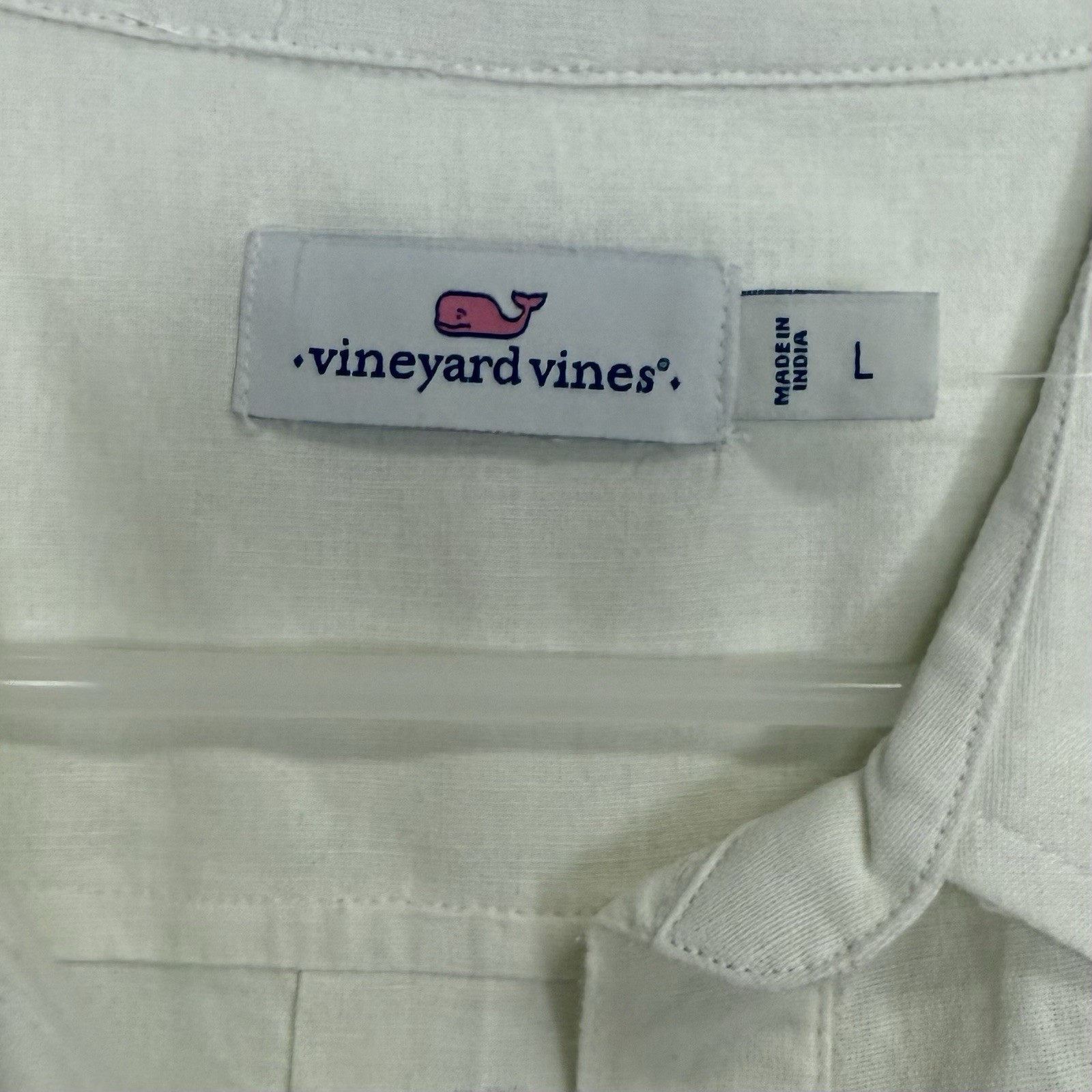 Vineyard Vines Tunic Top Womens Large Lucaya Ivory Linen Cotton Blend Shirt NWT