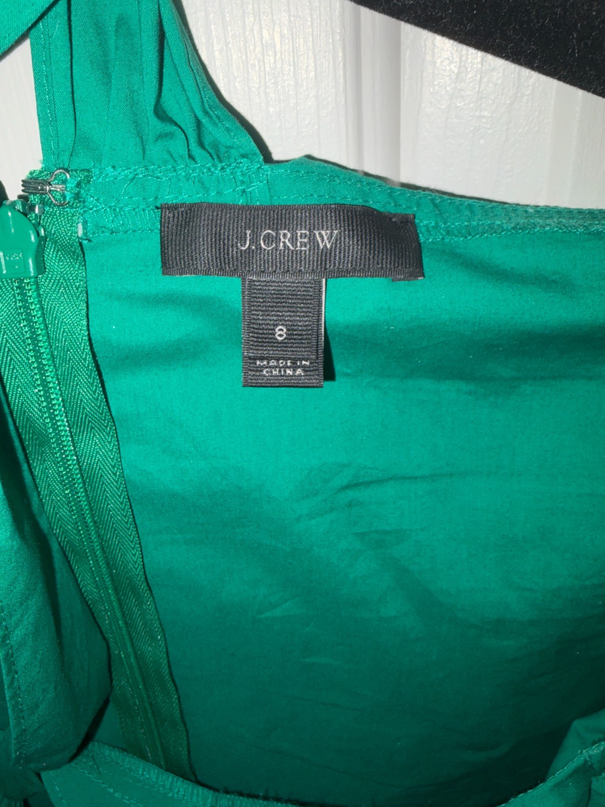 J. CREW OFF-THE-SHOULDER TIE-NECK TOP IN JADE GREEN SZ 8 H0852