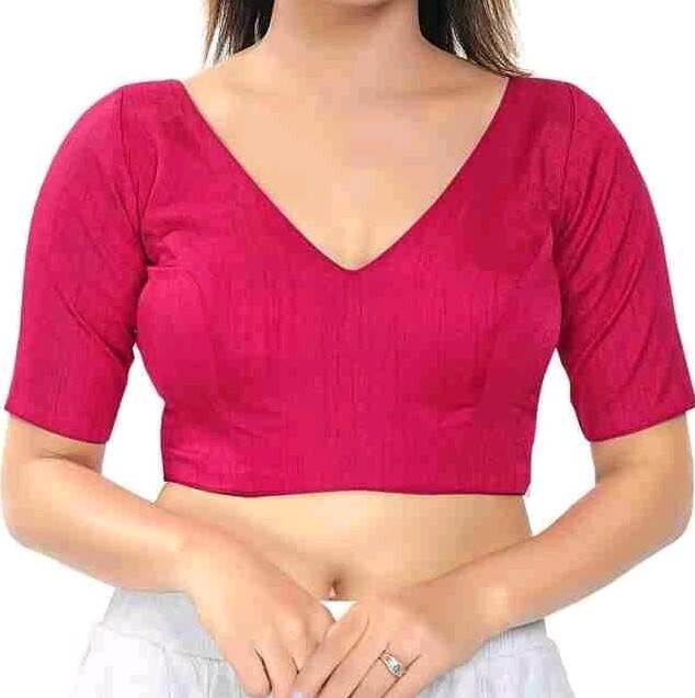 Designer Banarsi silk V Neck Back open party wear /House wear Saree Blouse