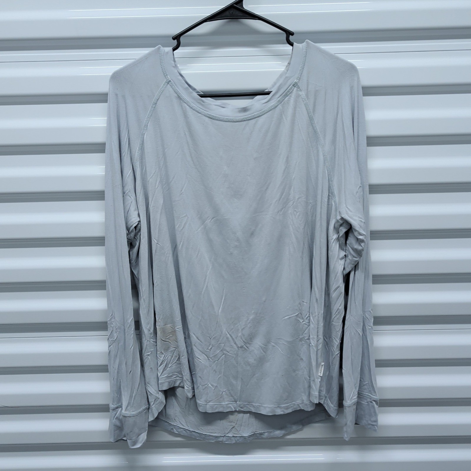 Boody Bamboo Viscose Top XL Womens Light Blue Long Sleeve Raglan Loungewear