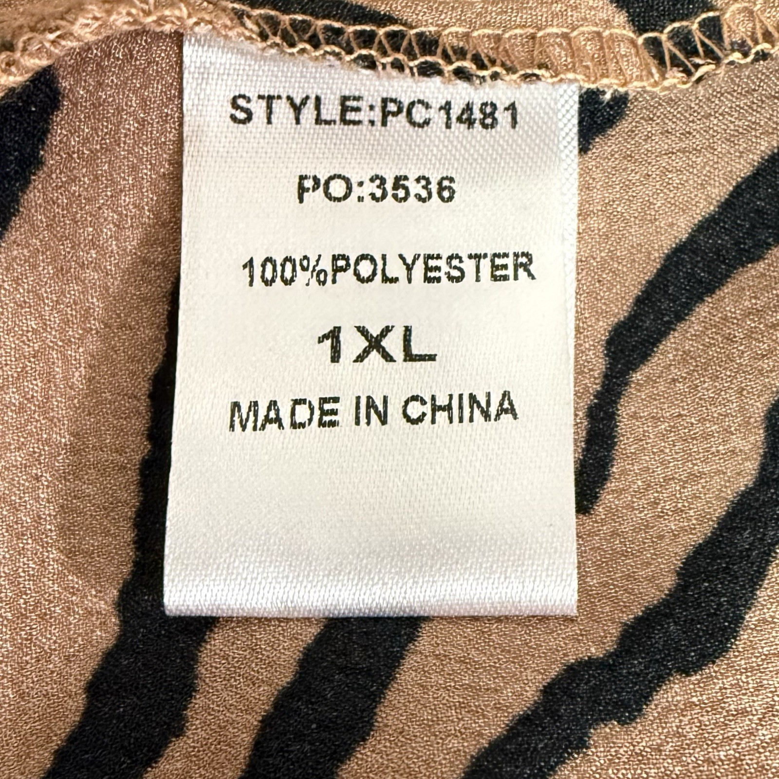 Gigio Plus Top Womens 1X Brown Zebra Abstract Animal Print Surplice Wrap Shirt