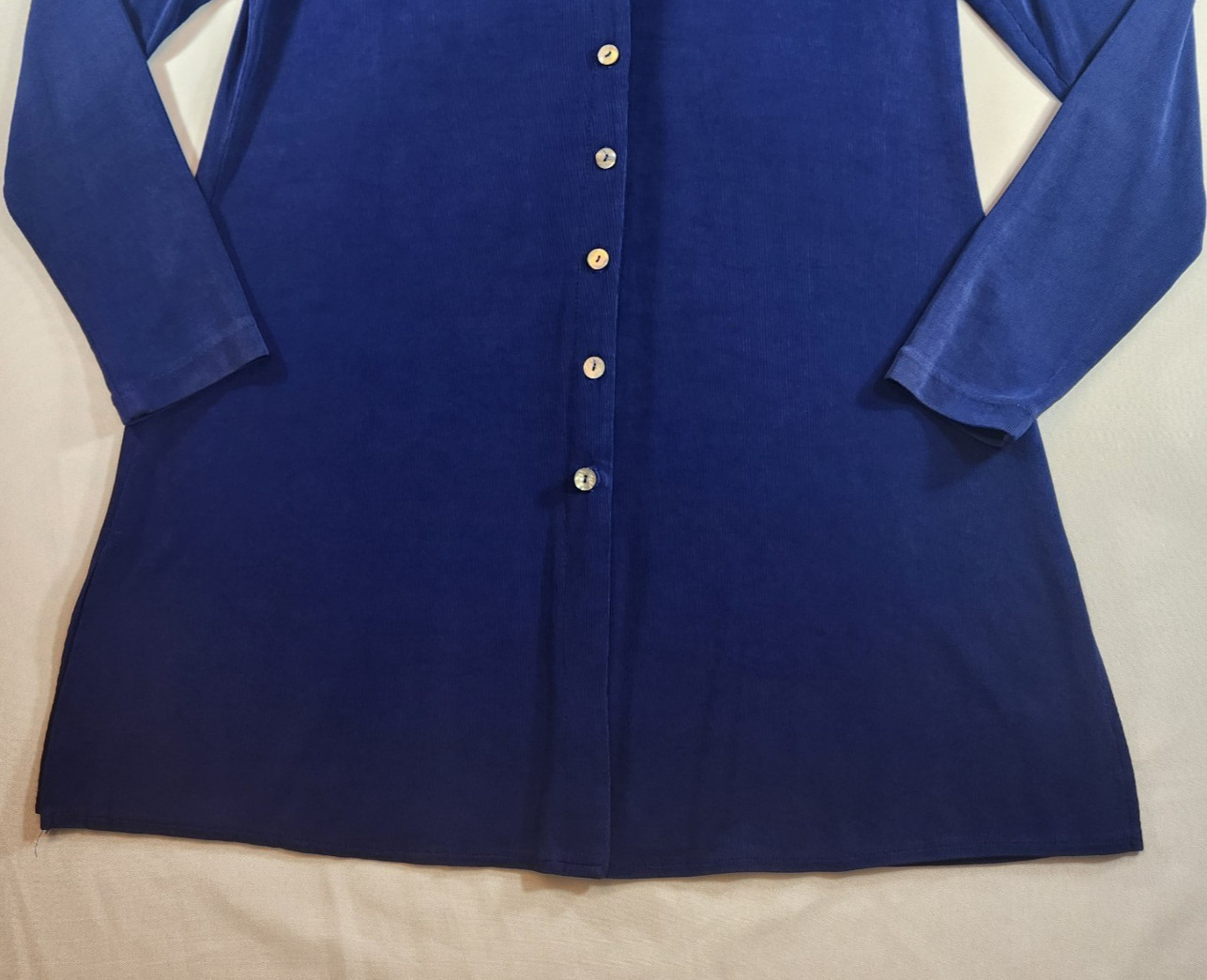 Rabbit Rabbit Rabbit Tunic Blouse Shirt Size 10M Blue Button Long Sleeve