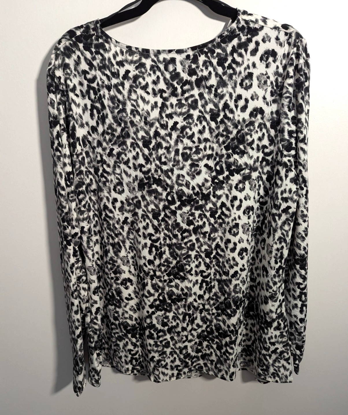 RACHEL Rachel Roy Women’s 3X Axel Leopard Long Sleeves Pullover Top